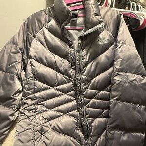 The North Face Women's Metallic Gray Puffer Jacket
